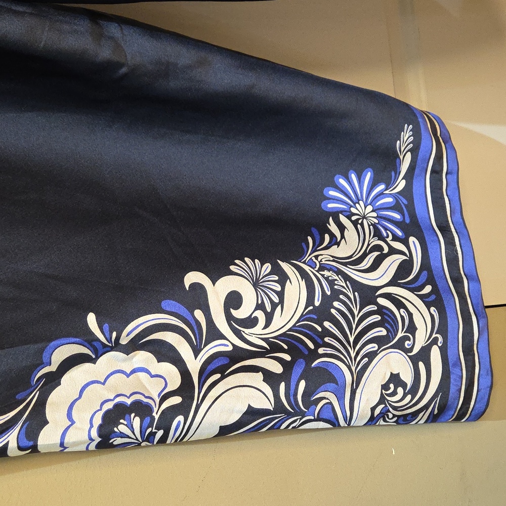 Nwt XL Ellen Tracy Navy and White Wide Leg Pull Up Pants - Picture 13 of 15